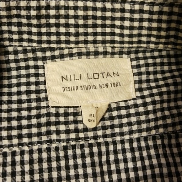 Nili Lotan Ruffled Gingham Poplin Button Up - Picture 5 of 8